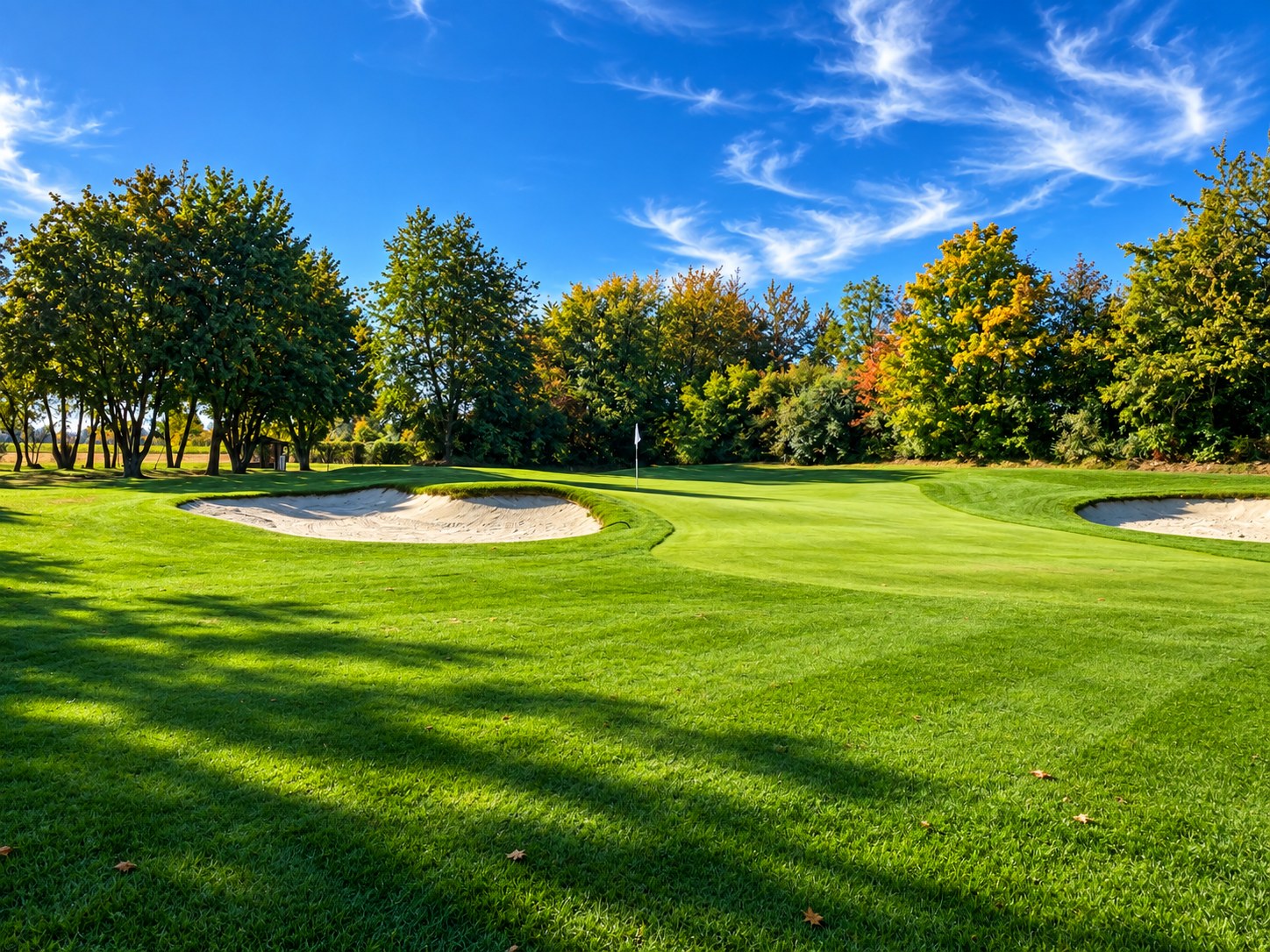 Grün mit Bunkern am Golfplatz in Straubing